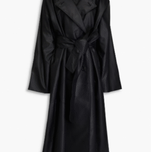 Belted coated-cotton trench coat