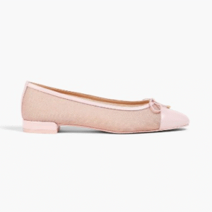 Sleek glittered mesh ballet flats