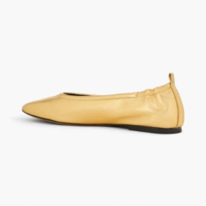 ID metallic leather ballet flats